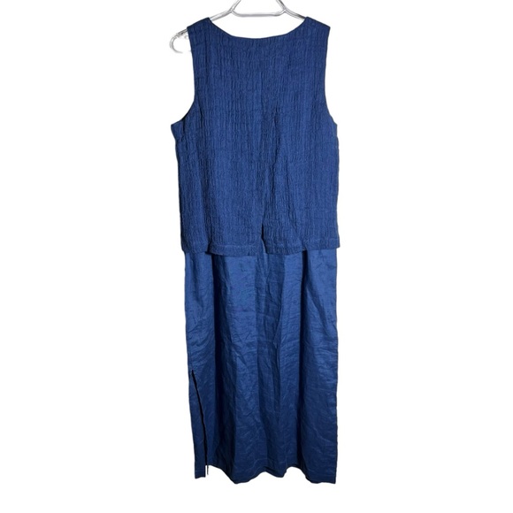 J. Jill Pure Jill Sleeveless Layered Gauze Linen Maxi Dress, Small Petite - Picture 3 of 11